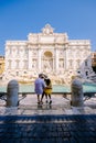 Trevi Fountain, rome, Italy. City trip Rome couple on city trip in Rome, view of Di Trevi fountain in Rome, Italy Royalty Free Stock Photo