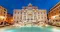 Trevi fountain at sunrise, Rome, Italy. Rome baroque architecture and landmark