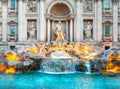Trevi fountain at sunrise, Rome, Italy, Europe