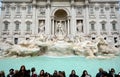 The Trevi fountain and the tourists