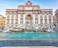 Trevi`s fountain with Neptune statue - Rome Royalty Free Stock Photo