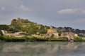 Trevignano Romano with ruined Orsini castle in the top. Royalty Free Stock Photo