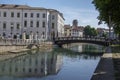 Treviso city / ITALY - June 17, 2018: Romantic Treviso city streets on the start of tourist season