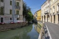 Treviso city / ITALY - June 17, 2018: Romantic Treviso city streets on the start of tourist season