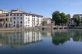 Treviso city / ITALY - June 17, 2018: Romantic Treviso city streets on the start of tourist season