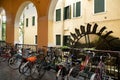 Treviso city: Watermill detail and cycle art and history Royalty Free Stock Photo