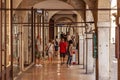 People walking on arcades in Treviso