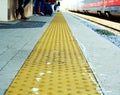 Treviso, railway platform, in Veneto, Italy, Europe