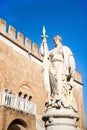 Treviso - Statua dedicata Ai Morti della Patria e Palazzo dei Trecento alle spalle - Piazza Indipendenza Royalty Free Stock Photo