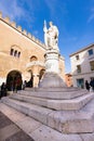 Treviso - Statua dedicata Morti della Patria e Palazzo dei Trecento alle spalle - Piazza Indipendenza Royalty Free Stock Photo