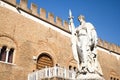 Treviso - Statue dedicated to the Dead of the Fatherland and Palazzo dei Trecento behind - Piazza Indipendenza Royalty Free Stock Photo