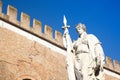 Treviso, Statue dedicated to the Dead of the Fatherland and Palazzo dei Trecento behind - Piazza Indipendenza