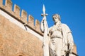 Treviso, Statue dedicated to the Dead of the Fatherland and Palazzo dei Trecento behind - Piazza Indipendenza