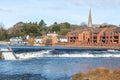 Trews weir on the river Exe Royalty Free Stock Photo