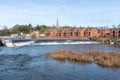 Trews weir on the river Exe Royalty Free Stock Photo