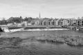 Trews weir on the river Exe Royalty Free Stock Photo