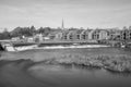 Trews weir on the river Exe Royalty Free Stock Photo