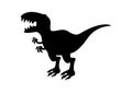 Trex dinosaur black silhouette icon vector Royalty Free Stock Photo