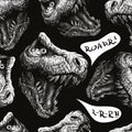 Trex Dinosaur. Vector seamless background. Eps 8 Royalty Free Stock Photo