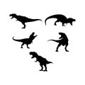 trex silhouettes on white Royalty Free Stock Photo