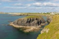 Treyarnon Bay coast view Cornwall England UK Cornish north between Newquay and Padstow on a sunny summer day