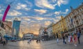 Trg. Bana Jelacica, the main square located on Zagreb, Croatia