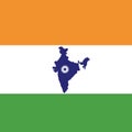 Tri color indian flag and map Royalty Free Stock Photo