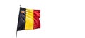 National Flag of Belgium with Royal Crown emblem isolated on white background. Royalty Free Stock Photo