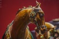 Three colored pottery horses of Tang Dynasty in Tang Dynasty, China Royalty Free Stock Photo