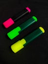 Tri colored highlighter marker pens