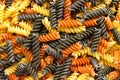 Tri Colored Pasta Pile Royalty Free Stock Photo