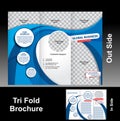 Tri Fold Blue Wave Brochure Royalty Free Stock Photo