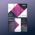 Tri fold brochure with abstract bulidings concept, abstract advertising booklet design