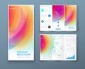 Tri fold brochure design with liquid abstract element. Corporate business template for trifold flyer. Layout with modern Royalty Free Stock Photo