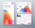 Tri fold brochure design with liquid abstract element. Corporate business template for trifold flyer. Layout with modern Royalty Free Stock Photo