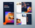 Tri fold brochure design with square shapes, corporate business template for tri fold flyer. Creative concept folded Royalty Free Stock Photo