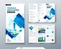 Tri fold brochure design with square shapes, corporate business template for tri fold flyer. Creative concept folded Royalty Free Stock Photo