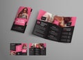 Tri-fold brochure template with diagonal elements and a place for a photo