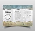 Tri-fold brochures, square design templates. Molecular construction with polgonal design, scientific pattern on abstract polygonal