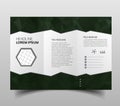 tri-fold brochures, square design templates. Molecular construction with polgonal design, scientific pattern on abstract polygonal