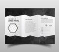 tri-fold brochures, square design templates. Molecular construction with polgonal design, scientific pattern on abstract polygonal