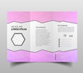 Tri-fold brochures, square design templates. Molecular construction with polgonal design, scientific pattern on abstract polygonal