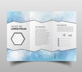 Tri-fold brochures, square design templates. Molecular construction with polgonal design, scientific pattern on abstract polygonal