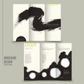 Tri fold Chinese calligraphy style business brochure Royalty Free Stock Photo