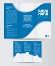 Tri-Fold Corporate Brochure Design Layout Template Front and Backe Royalty Free Stock Photo