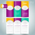 Tri-fold design template vector brochure circles theme