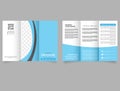 Tri fold wave brochure layout. Blue and white flyer. For design and print Royalty Free Stock Photo