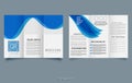 Tri fold wave brochure layout. Blue and white flyer. For design and print Royalty Free Stock Photo