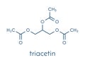 Triacetin glycerin triacetate molecule. Skeletal formula.