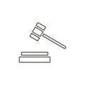 Trial hammer vector icon. Simple element illustration from map and navigation concept. Trial hammer vector icon. Real estate